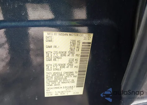 2018 Nissan Murano Sv из США, поврежденный, VIN 5N1AZ2MH6JN101887